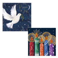 Christmas Card Twin Pack: Candles and Doves