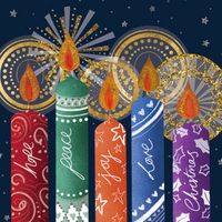 Christmas Card Twin Pack: Candles and Doves