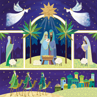 Christmas Cards Twin Pack - Gathering at Bethlehem / Nativity