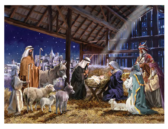 Christmas Card Single Pack: Stable scene